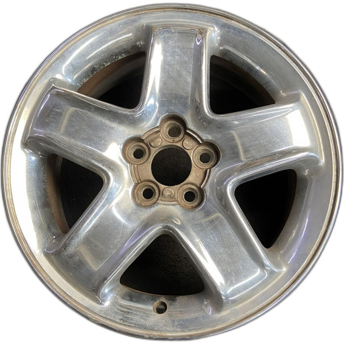16" STRATUS 01-03 Sdn 16x6.5 aluminum 5 spoke chrome Original OEM Wheel Rim - Front View