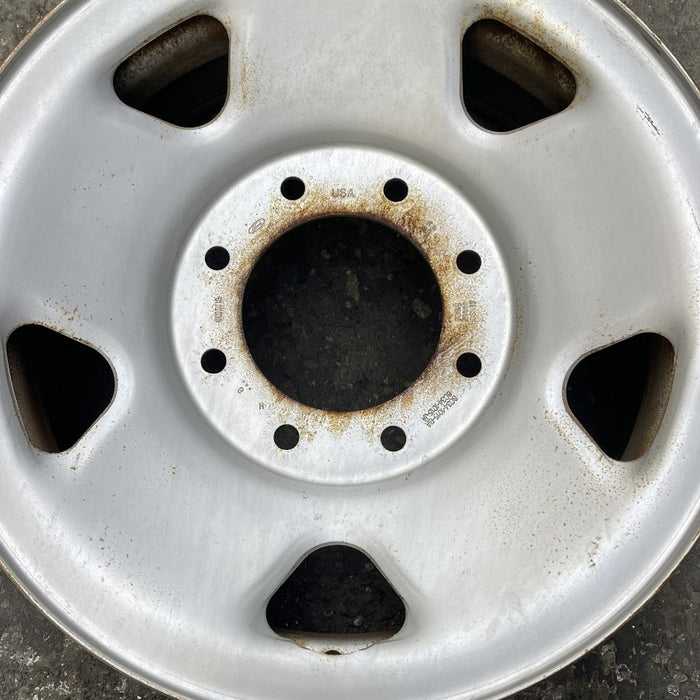 17" FORD F250SD PICKUP 05-07 17x7.5 SRW 5 spoke steel argent Original OEM Wheel - Angle View