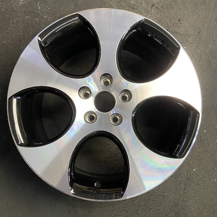 18" GOLF 06 VIN K 8th digit 5x112mm 18x7.5 alloy 5 spoke single Detroit black pockets Original OEM Wheel Rim