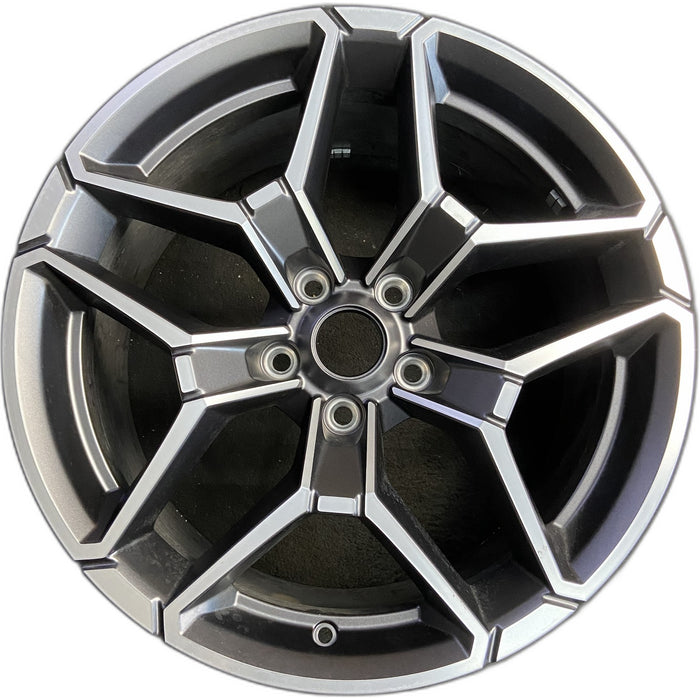 20" CHARGER 26 20x10, machined black Original OEM Wheel Rim - Front View