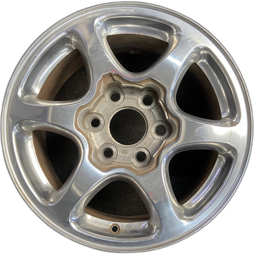 17" SIERRA 1500 PICKUP 01 17x7.5 , fully polished Original OEM Wheel Rim - Front View