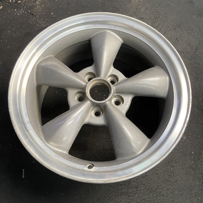 17" MUSTANG 00 17x8, , w/exposed lug nuts, funnel spoke Original OEM Wheel Rim - Side Profile