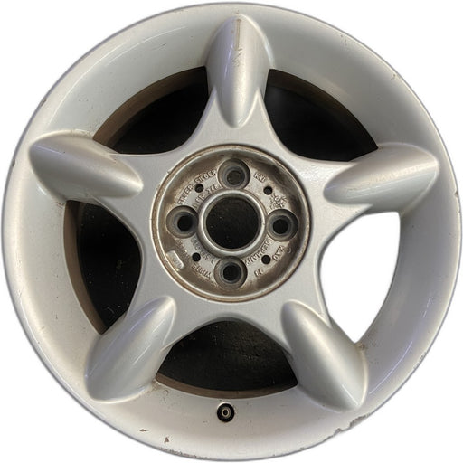 16" MINI COOPER 02-06 16x6.5 alloy 5 straight spokes silver Original OEM Wheel - Front View