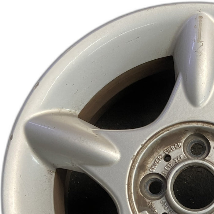 16" MINI COOPER 02-06 16x6.5 alloy 5 straight spokes silver Original OEM Wheel - Angle View