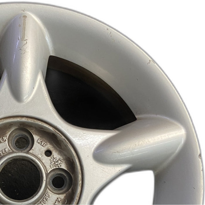 16" MINI COOPER 02-06 16x6.5 alloy 5 straight spokes silver Original OEM Wheel - Side Profile