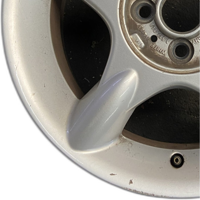16" MINI COOPER 02-06 16x6.5 alloy 5 straight spokes silver Original OEM Wheel - Back View