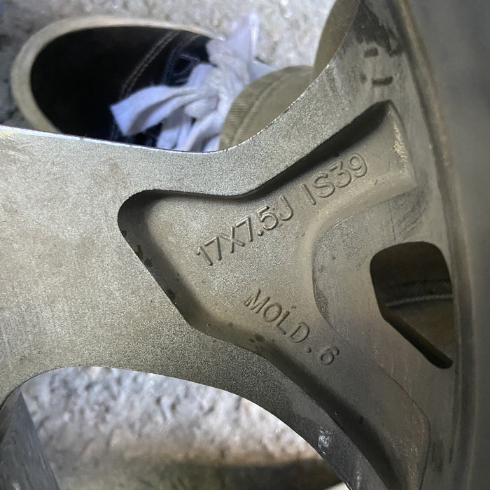 17" TRAX 24-25 17x7.5, gray Original OEM Wheel Rim - Back View