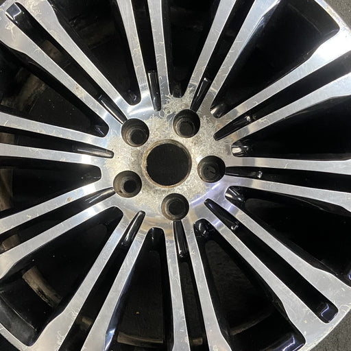 20" 300 11 20x8 alloy 10 double spoke 20 spoke machined face black pockets - Angle View