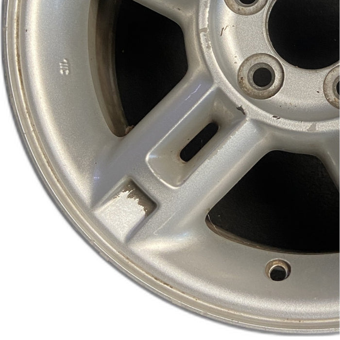 16" EXPLORER 02-03 4 Dr exc. Sport Trac; 16x7 aluminum 5 double spokes w/openings in spokes sparkle silver finish Original OEM Wheel Rim