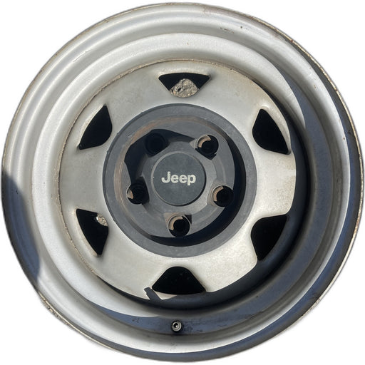 15" WRANGLER 03-04 15x7, steel, 6 spoke Original OEM Wheel Rim - Front View