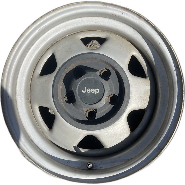 15" WRANGLER 03-04 15x7, steel, 6 spoke Original OEM Wheel Rim - Front View