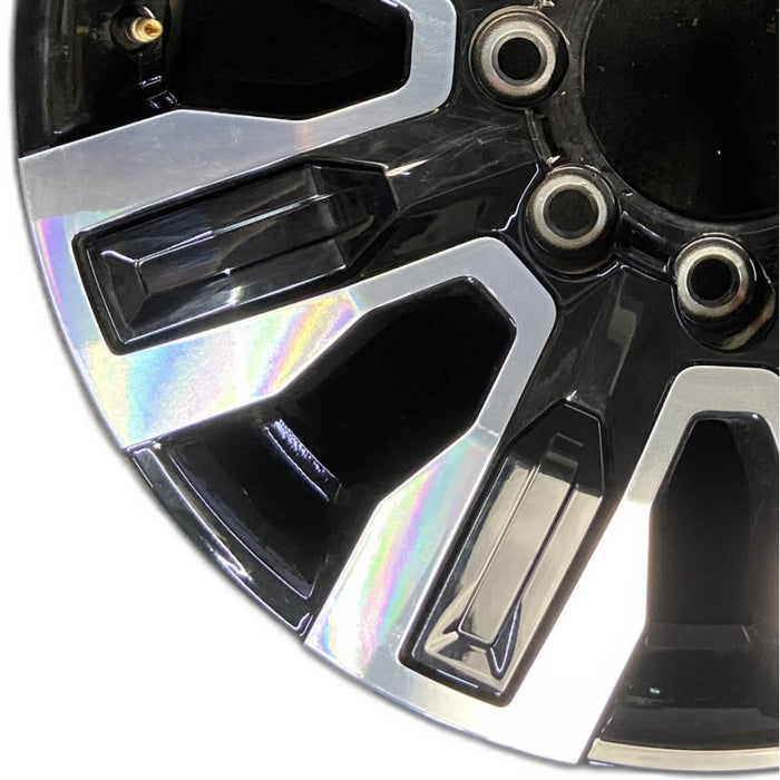 20" SIERRA 2500 PICKUP 24 20x8.5 8 spoke raised spoke machined with black pockets black inserts opt Q7H Original OEM Wheel Rim
