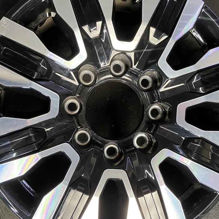 20" SIERRA 2500 PICKUP 24 20x8.5 8 spoke raised spoke machined with black pockets black inserts opt Q7H Original OEM Wheel Rim