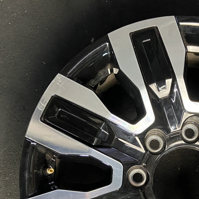 20" SIERRA 2500 PICKUP 24 20x8.5 8 spoke raised spoke machined with black pockets black inserts opt Q7H Original OEM Wheel Rim