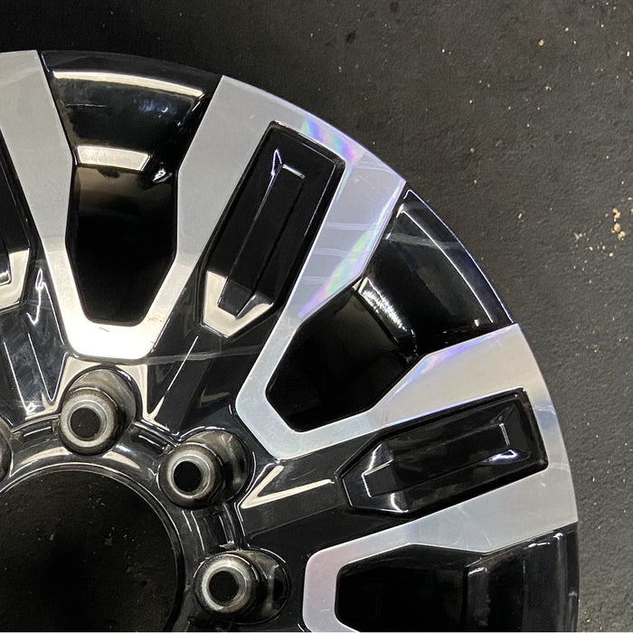 20" SIERRA 2500 PICKUP 24 20x8.5 8 spoke raised spoke machined with black pockets black inserts opt Q7H Original OEM Wheel Rim