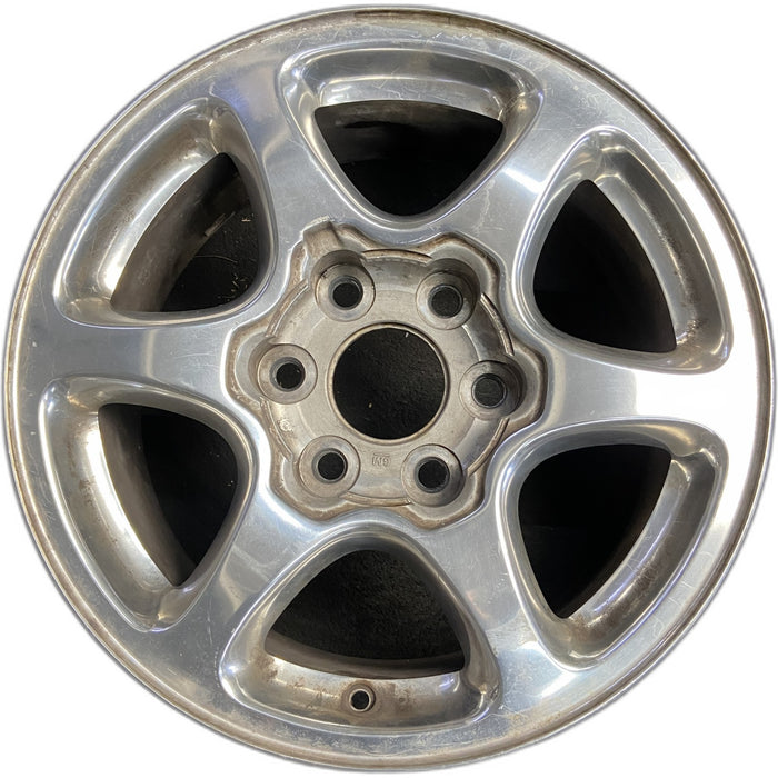 17" SIERRA 1500 PICKUP 01 17x7.5 , fully polished Original OEM Wheel Rim - Front View