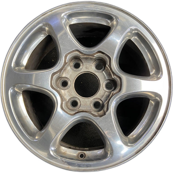 17" SIERRA 1500 PICKUP 01 17x7.5 , fully polished Original OEM Wheel Rim - Front View