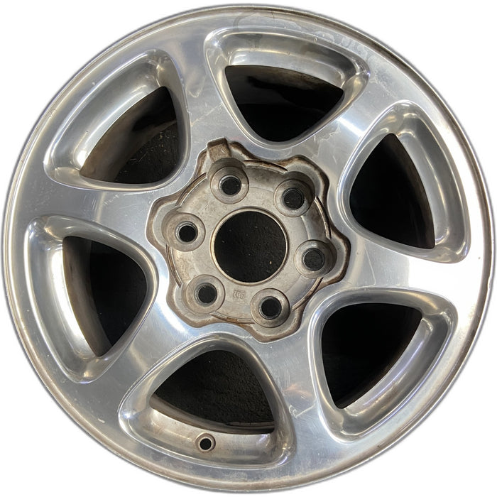 17" SIERRA 1500 PICKUP 01 17x7.5 , fully polished Original OEM Wheel Rim - Front View