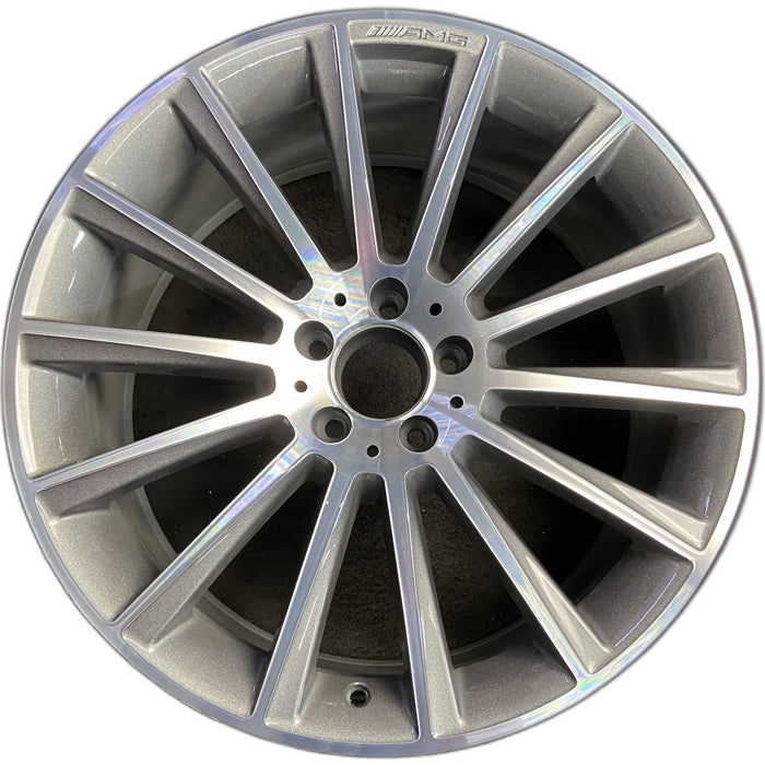 20" MERCEDES S-CLASS 14 222 Type; S550, 20x8.5, 14 spoke Original OEM Wheel Rim - Front View
