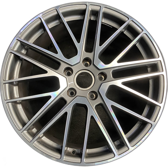 21" PORSCHE PANAMERA 24-25 , 21x9.5, 5 lug, 20 spoke, Original OEM Wheel Rim - Front View