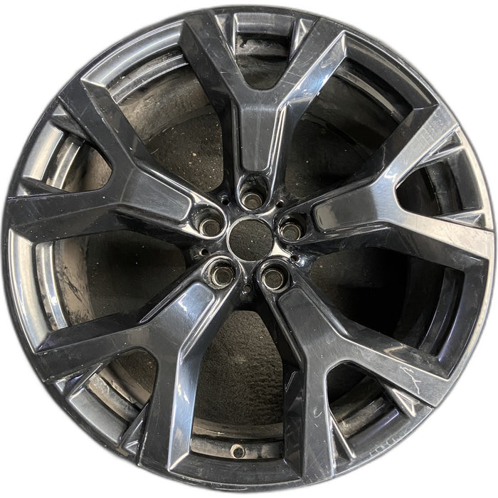 21" X7 19-20 21x9.5, 5 spoke, Y spoke, black Original OEM Wheel Rim - Front View