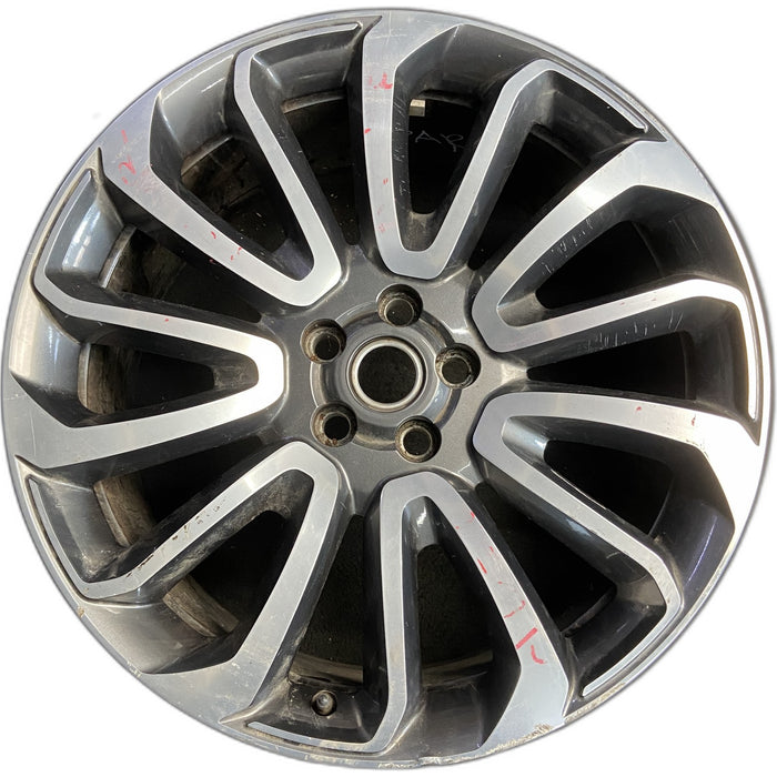 22" RANGE ROVER 18-21 22x9.5 , 7 spoke, V spoke Original OEM Wheel Rim - Front View