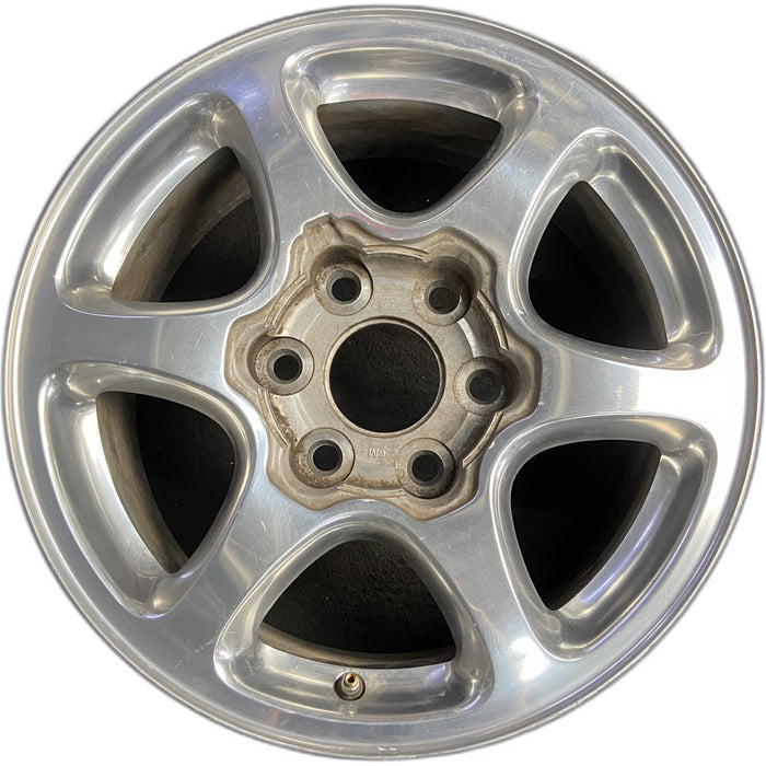17" SIERRA 1500 PICKUP 01 17x7.5 , fully polished Original OEM Wheel Rim - Front View