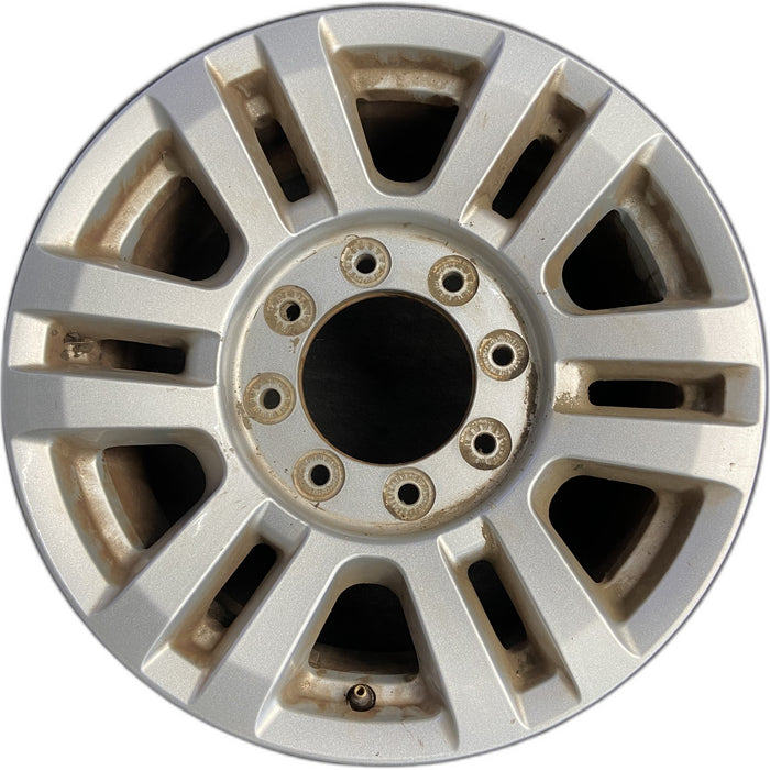 18" FORD F250SD PICKUP 17 18x8 , aluminum, 12 spoke , silver Original OEM Wheel - Front View