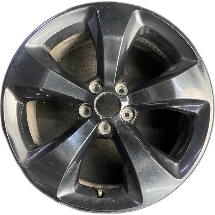 18" CHEROKEE 16-17 18x7, 5 spoke, solid spoke, black Original OEM Wheel Rim - Front View