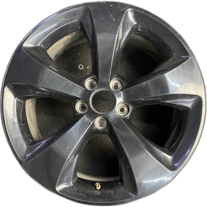 18" CHEROKEE 16-17 18x7, 5 spoke, solid spoke, black Original OEM Wheel Rim - Front View