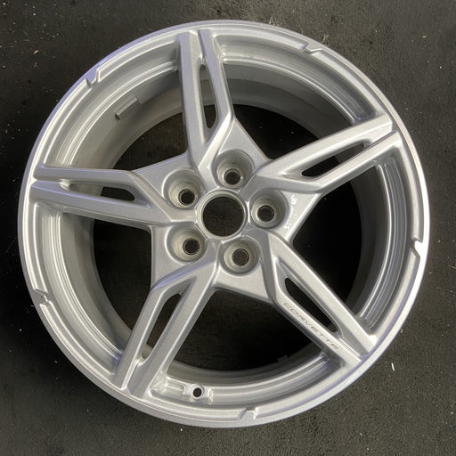 19" CORVETTE 20-22 front, , 5 spoke, gloss silver Original OEM Wheel Rim - Additional View