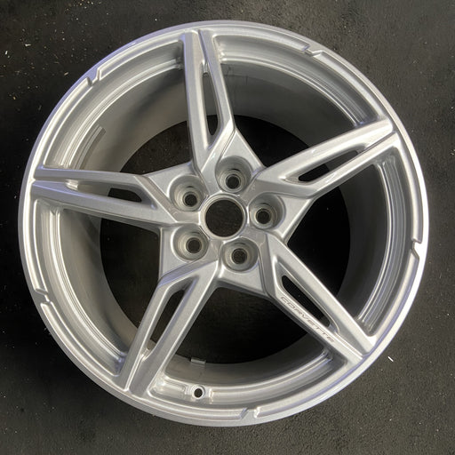20" CORVETTE 20-22 rear, , 5 spoke, gloss silver Original OEM Wheel Rim - Additional View