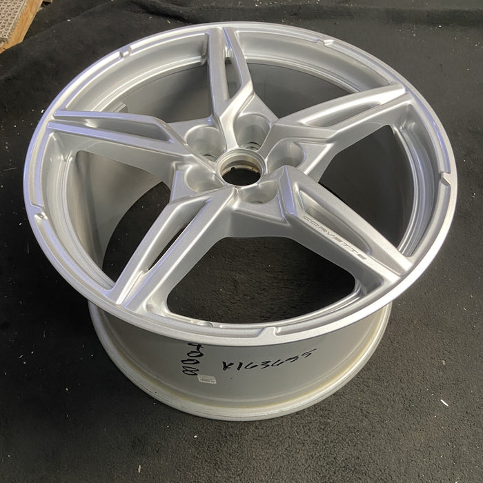 20" CORVETTE 20-22 rear, , 5 spoke, gloss silver Original OEM Wheel Rim - View 7