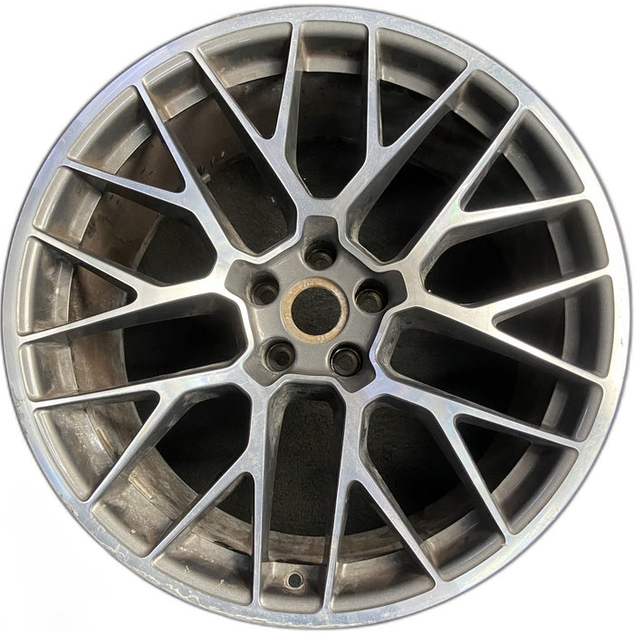 20" PORSCHE MACAN 15-16 20x10, 20 spoke, titanium finish Original OEM Wheel Rim - Front View