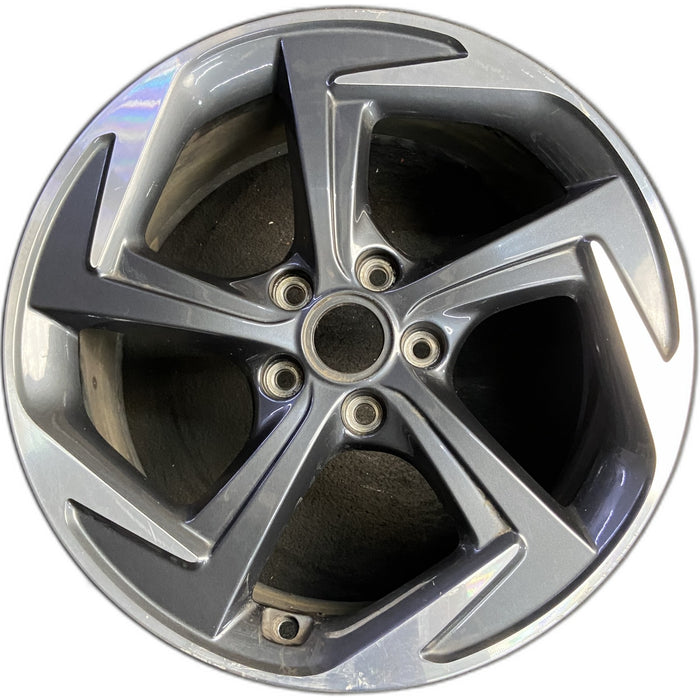 18" VELOSTER 19-20 18x7.5 , 5 spoke, angled spoke Original OEM Wheel Rim - Front View
