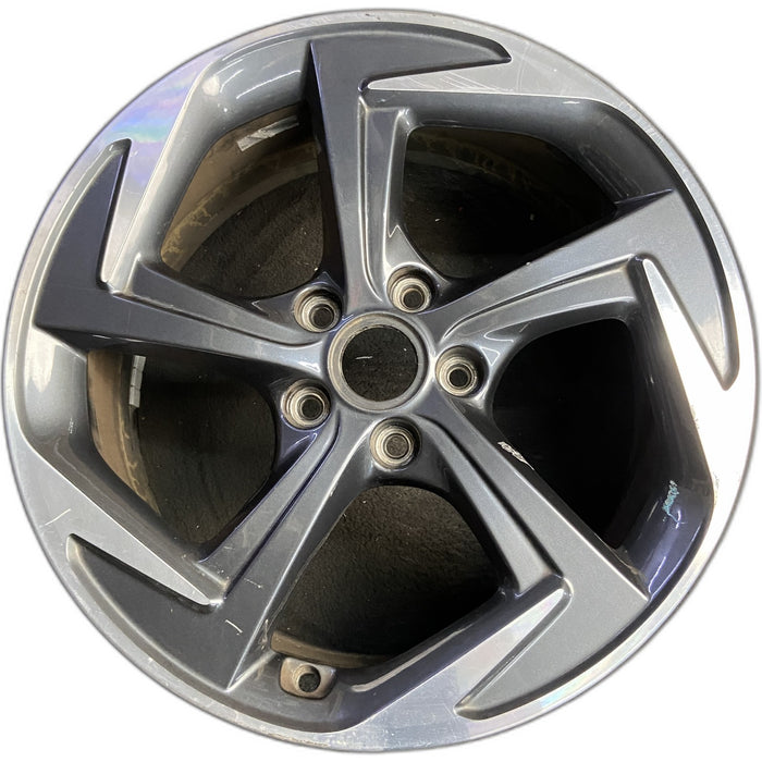 18" VELOSTER 19-20 18x7.5 , 5 spoke, angled spoke Original OEM Wheel Rim - Front View