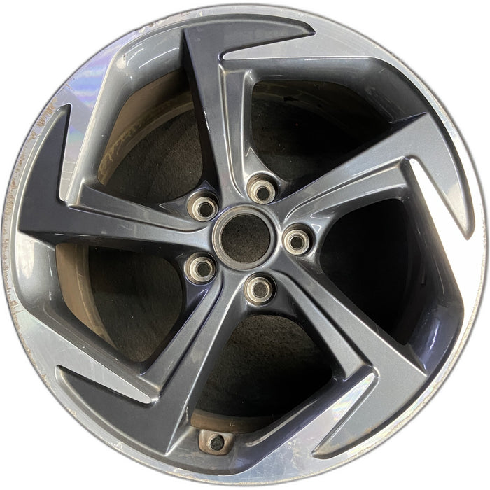 18" VELOSTER 19-20 18x7.5 , 5 spoke, angled spoke Original OEM Wheel Rim - Front View