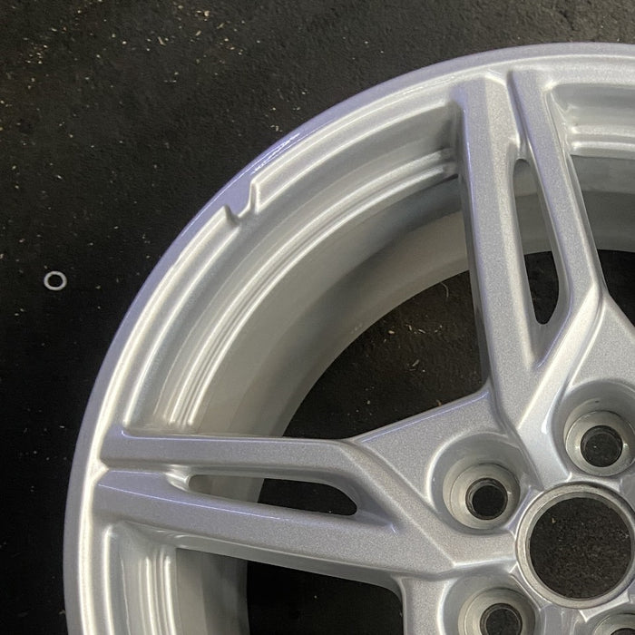 19" CORVETTE 20-22 front, , 5 spoke, gloss silver Original OEM Wheel Rim - Side Profile
