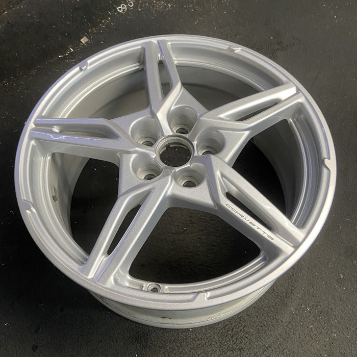 19" CORVETTE 20-22 front, , 5 spoke, gloss silver Original OEM Wheel Rim - View 7