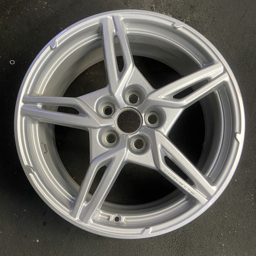 19" CORVETTE 20-22 front, , 5 spoke, gloss silver Original OEM Wheel Rim - Additional View