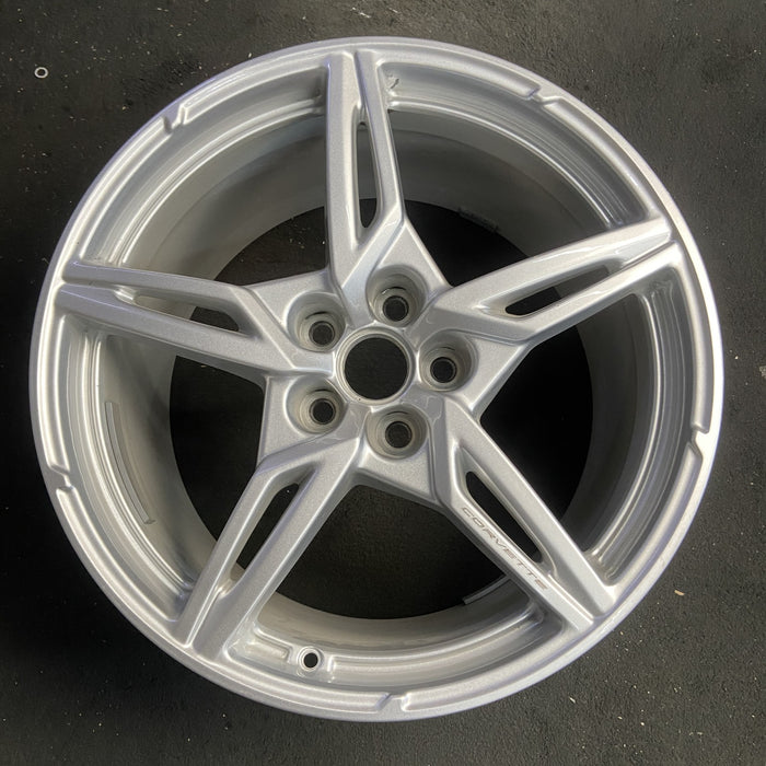 20" CORVETTE 20-22 rear, , 5 spoke, gloss silver Original OEM Wheel Rim - Additional View