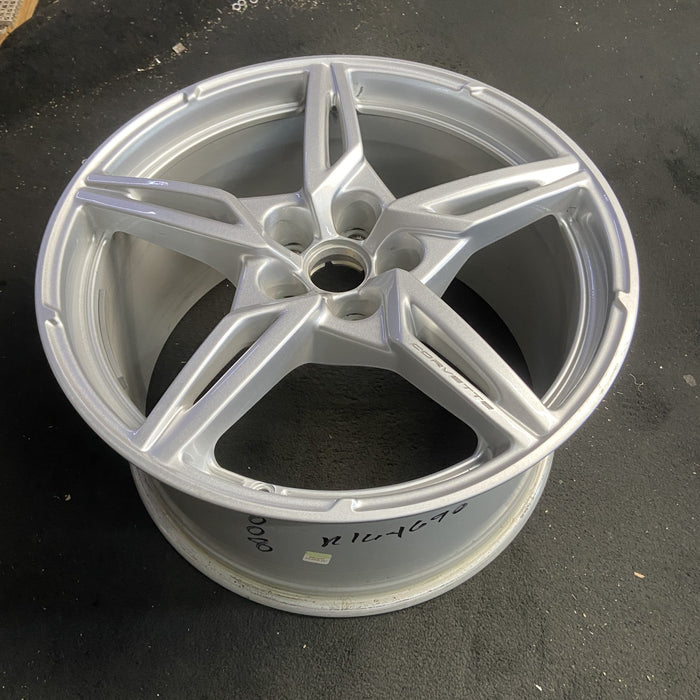 20" CORVETTE 20-22 rear, , 5 spoke, gloss silver Original OEM Wheel Rim - View 7