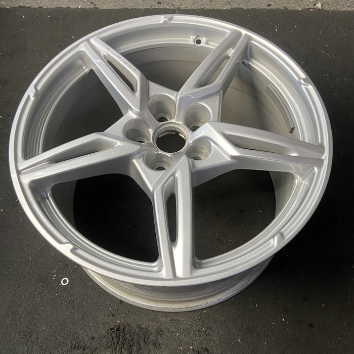 20" CORVETTE 20-22 rear, , 5 spoke, gloss silver Original OEM Wheel Rim - View 8
