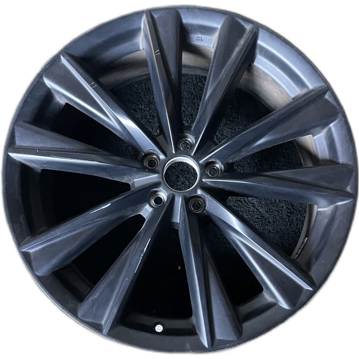 21" LEXUS RX350 23-24 21x8, 5 V spoke, matte black Original OEM Wheel Rim - Front View