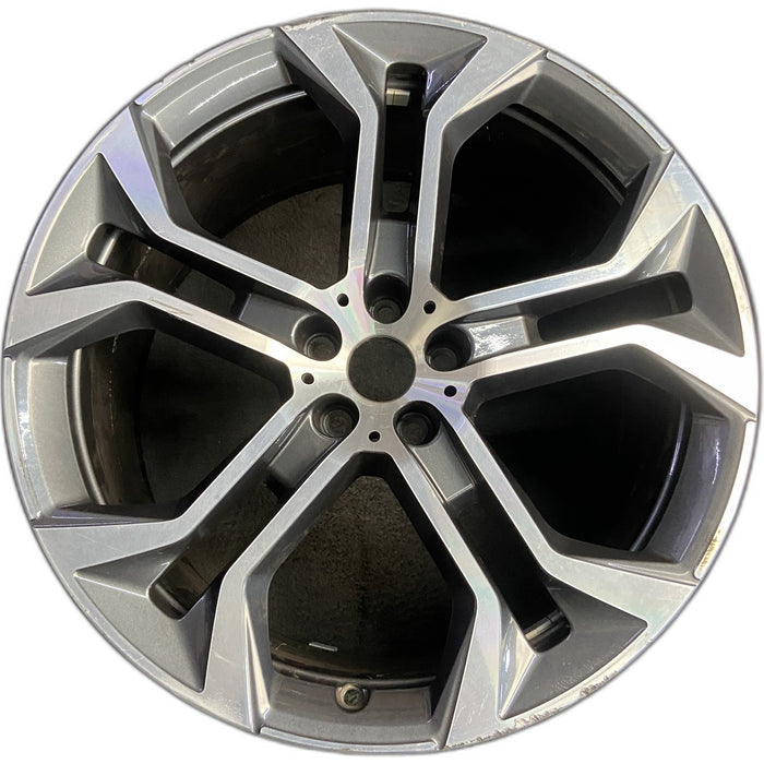21" BMW X5 21 21x10.5, , wide spoke end, dark gray Original OEM Wheel Rim - Front View