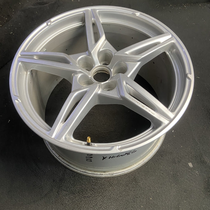 20" CORVETTE 20-22 rear, , 5 spoke, gloss silver Original OEM Wheel Rim - View 7