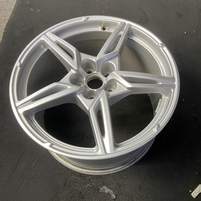 20" CORVETTE 20-22 rear, , 5 spoke, gloss silver Original OEM Wheel Rim - View 8