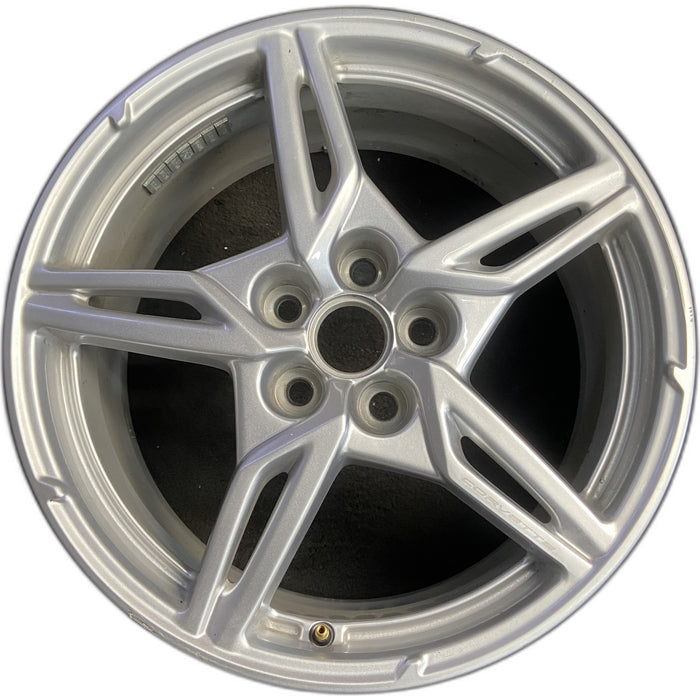 19" CORVETTE 20-22 front, , 5 spoke, gloss silver Original OEM Wheel Rim - Front View