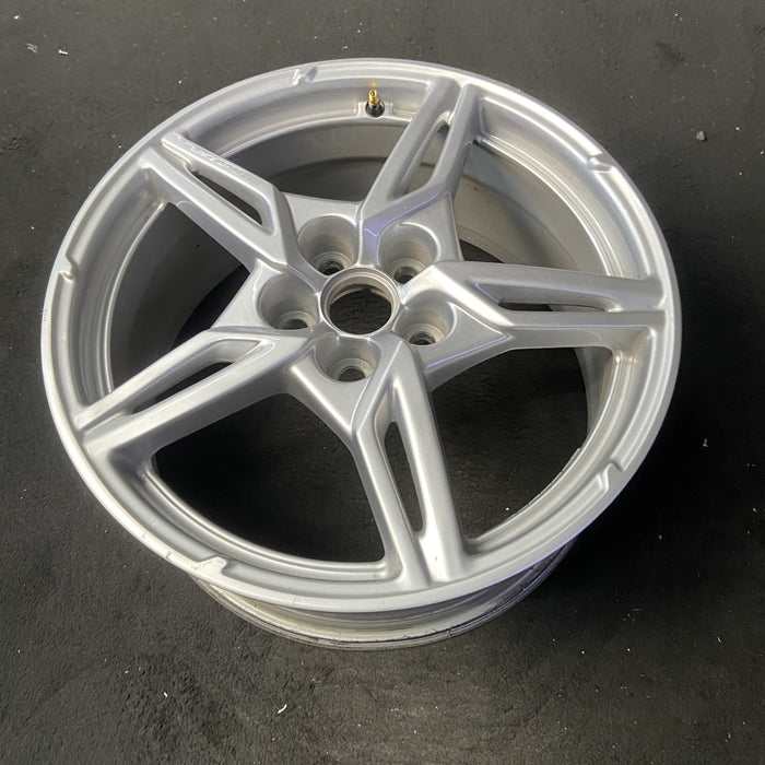 19" CORVETTE 20-22 front, , 5 spoke, gloss silver Original OEM Wheel Rim - View 8