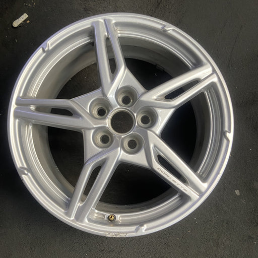 19" CORVETTE 20-22 front, , 5 spoke, gloss silver Original OEM Wheel Rim - Additional View